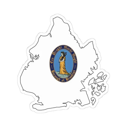 Flag-map of Kings County New York (United States) STICKER Vinyl Kiss-Cut Decal 6 Inch White - The Sticker Space