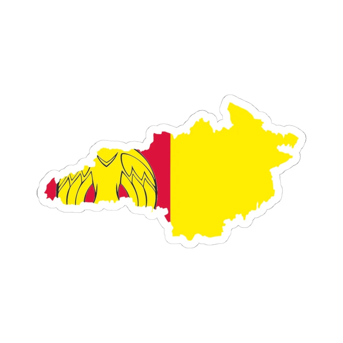 Flag-map of Kirovohrad Oblast (Ukraine) STICKER Vinyl Kiss-Cut Decal 4 Inch White - The Sticker Space