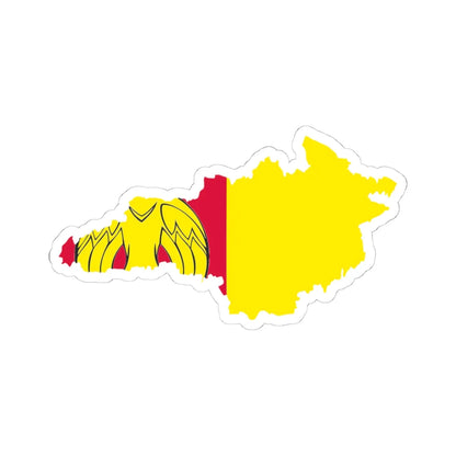 Flag-map of Kirovohrad Oblast (Ukraine) STICKER Vinyl Kiss-Cut Decal 4 Inch White - The Sticker Space