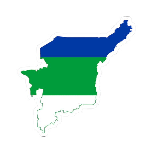 Flag-map of Komi Republic (Russia) STICKER Vinyl Kiss-Cut Decal 2 Inch White - The Sticker Space