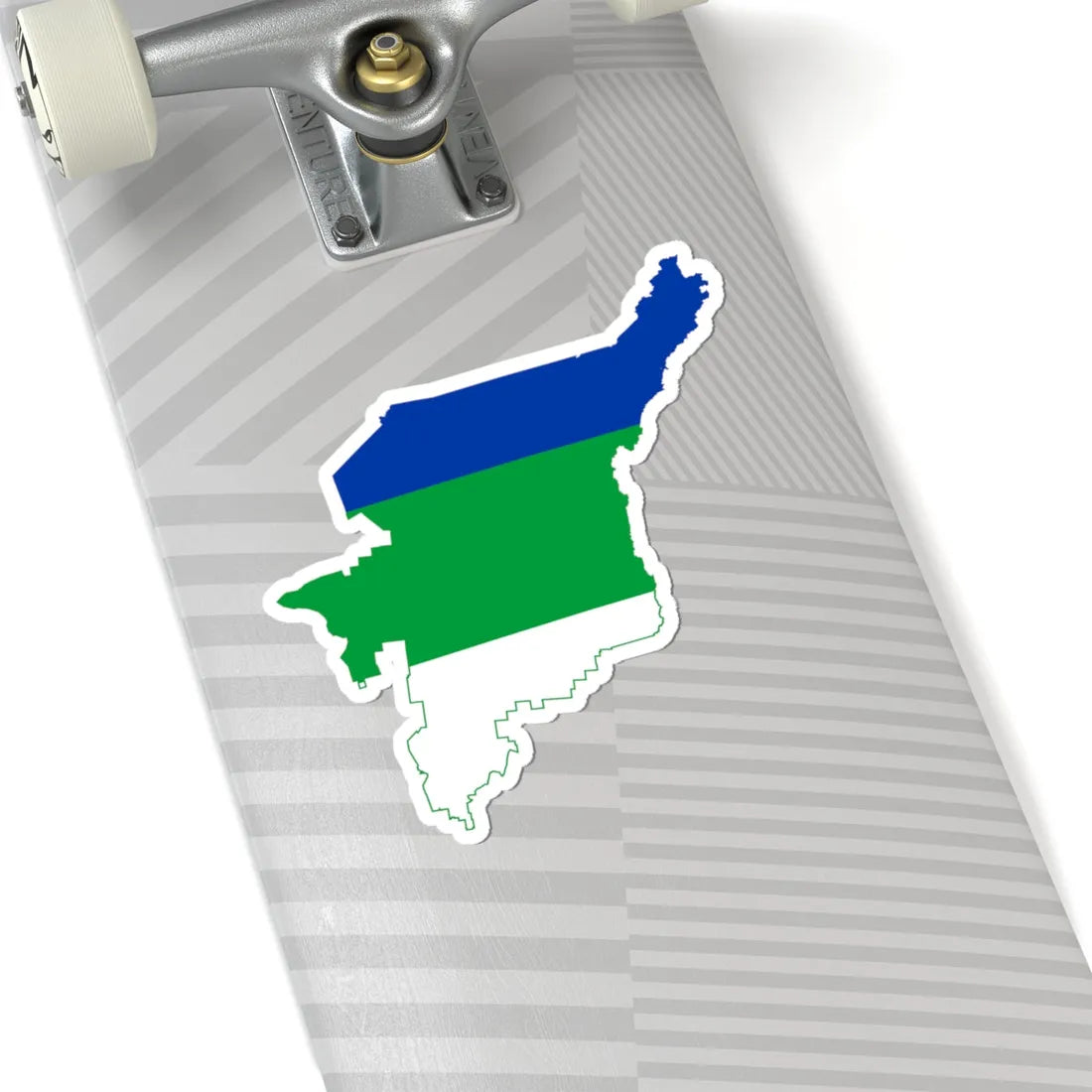 Flag-map of Komi Republic (Russia) STICKER Vinyl Kiss-Cut Decal - The Sticker Space