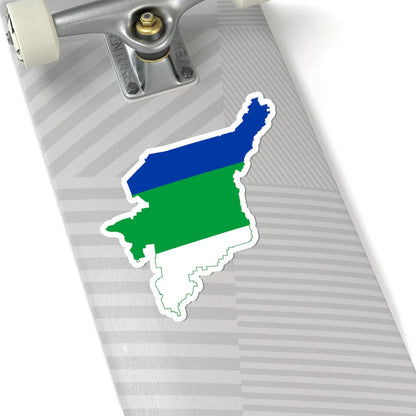 Flag-map of Komi Republic (Russia) STICKER Vinyl Kiss-Cut Decal - The Sticker Space