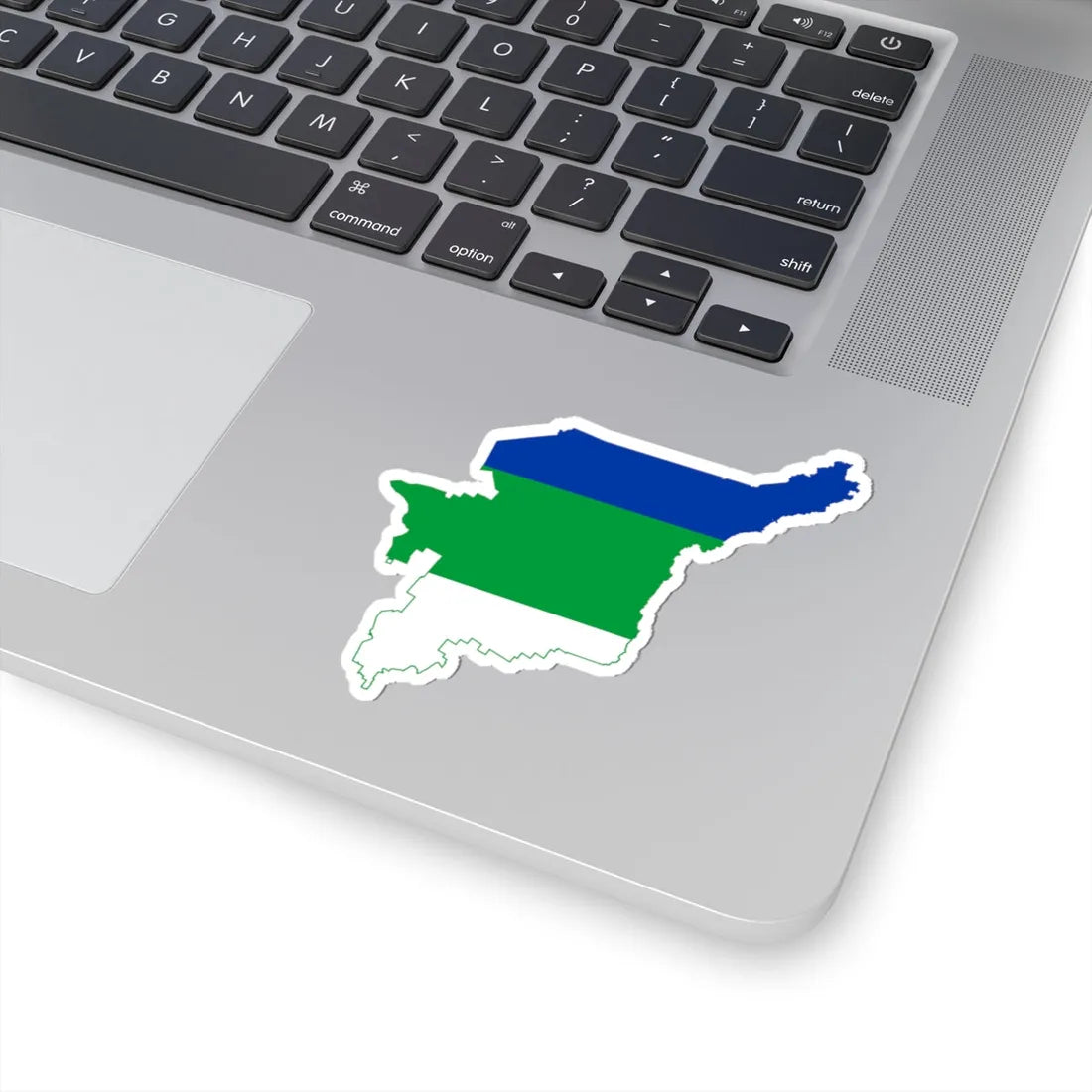 Flag-map of Komi Republic (Russia) STICKER Vinyl Kiss-Cut Decal - The Sticker Space