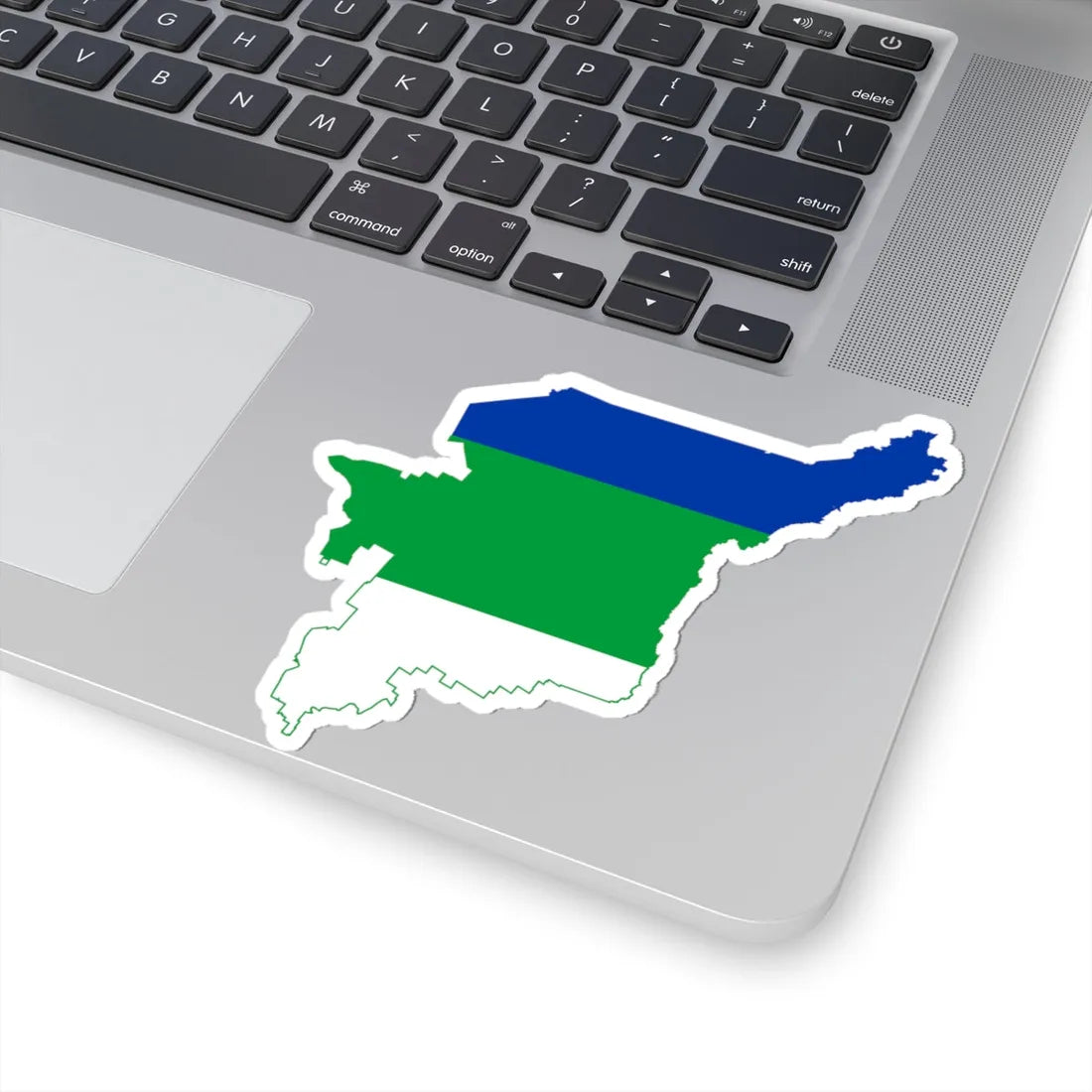 Flag-map of Komi Republic (Russia) STICKER Vinyl Kiss-Cut Decal - The Sticker Space