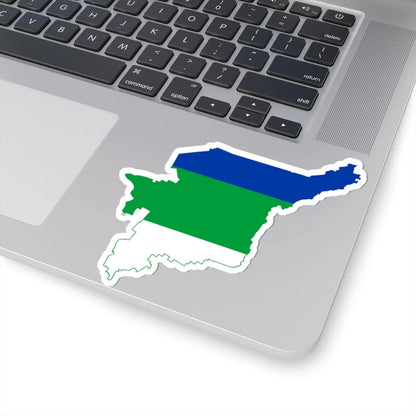 Flag-map of Komi Republic (Russia) STICKER Vinyl Kiss-Cut Decal - The Sticker Space