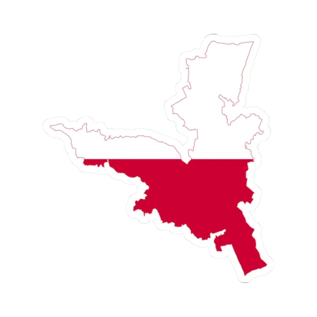 Flag-map of Kranj (Slovenia) STICKER Vinyl Kiss-Cut Decal 2 Inch White - The Sticker Space