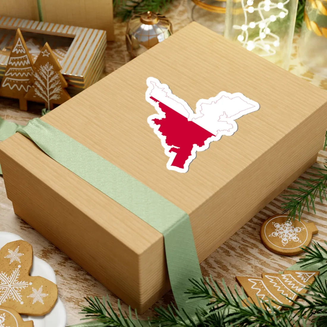 Flag-map of Kranj (Slovenia) STICKER Vinyl Kiss-Cut Decal - The Sticker Space