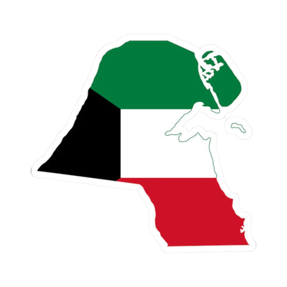 Flag-map of Kuwait (Kuwait) STICKER Vinyl Kiss-Cut Decal 2 Inch White - The Sticker Space