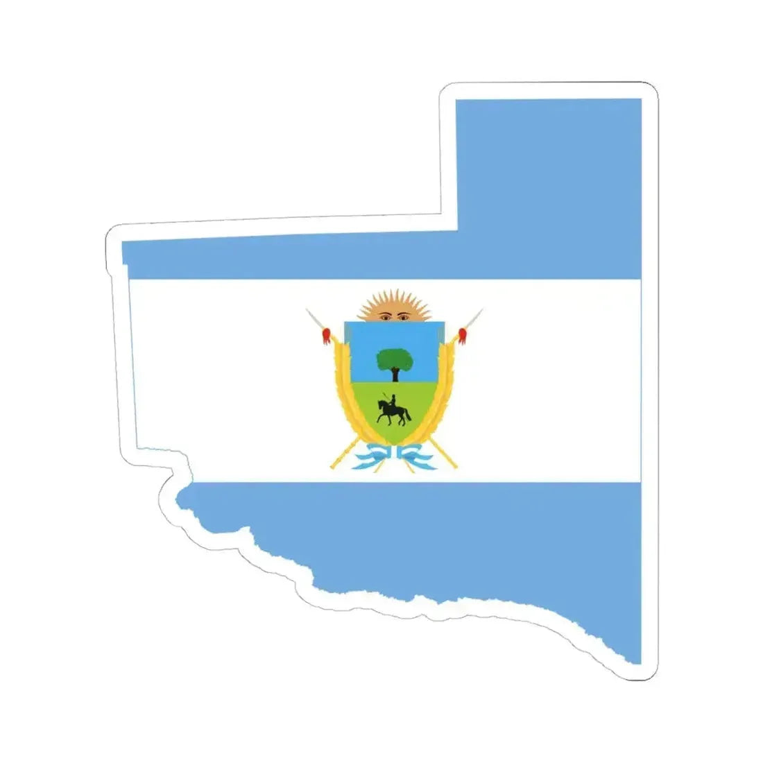 Flag-map of La Pampa Province (Argentina) STICKER Vinyl Kiss-Cut Decal 6 Inch White - The Sticker Space