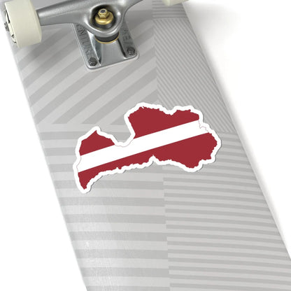 Flag-map of Latvia (Latvia) STICKER Vinyl Kiss-Cut Decal - The Sticker Space