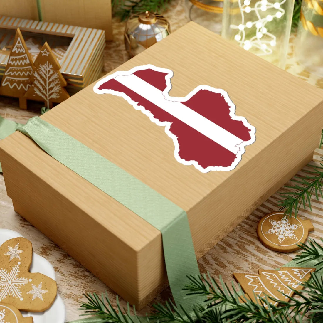 Flag-map of Latvia (Latvia) STICKER Vinyl Kiss-Cut Decal - The Sticker Space