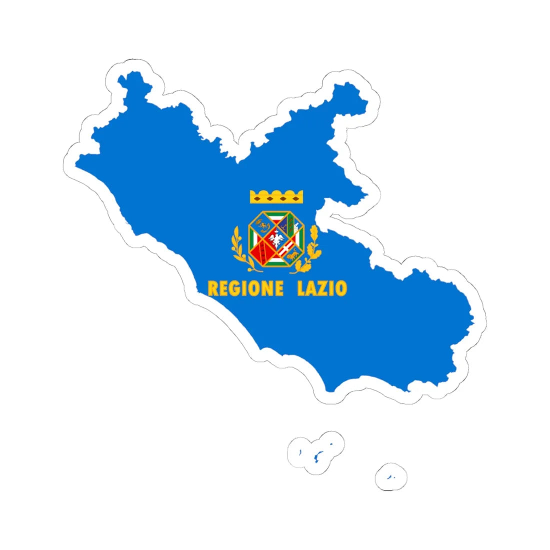 Flag map of Lazio (Italy) STICKER Vinyl Kiss-Cut Decal 6 Inch White - The Sticker Space