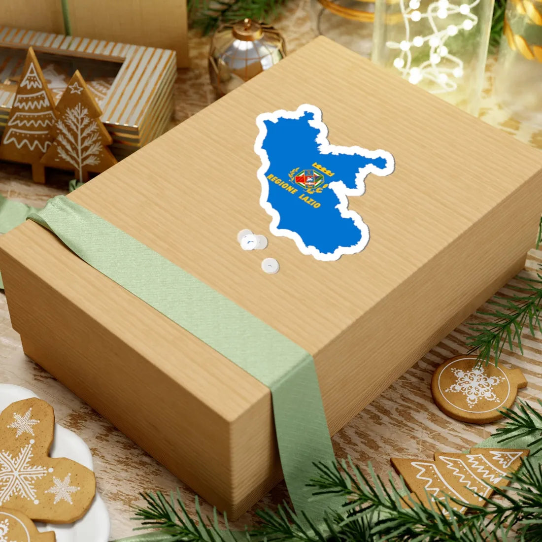 Flag map of Lazio (Italy) STICKER Vinyl Kiss-Cut Decal - The Sticker Space