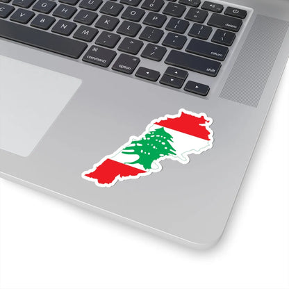 Flag-map of Lebanon (Lebanon) STICKER Vinyl Kiss-Cut Decal - The Sticker Space