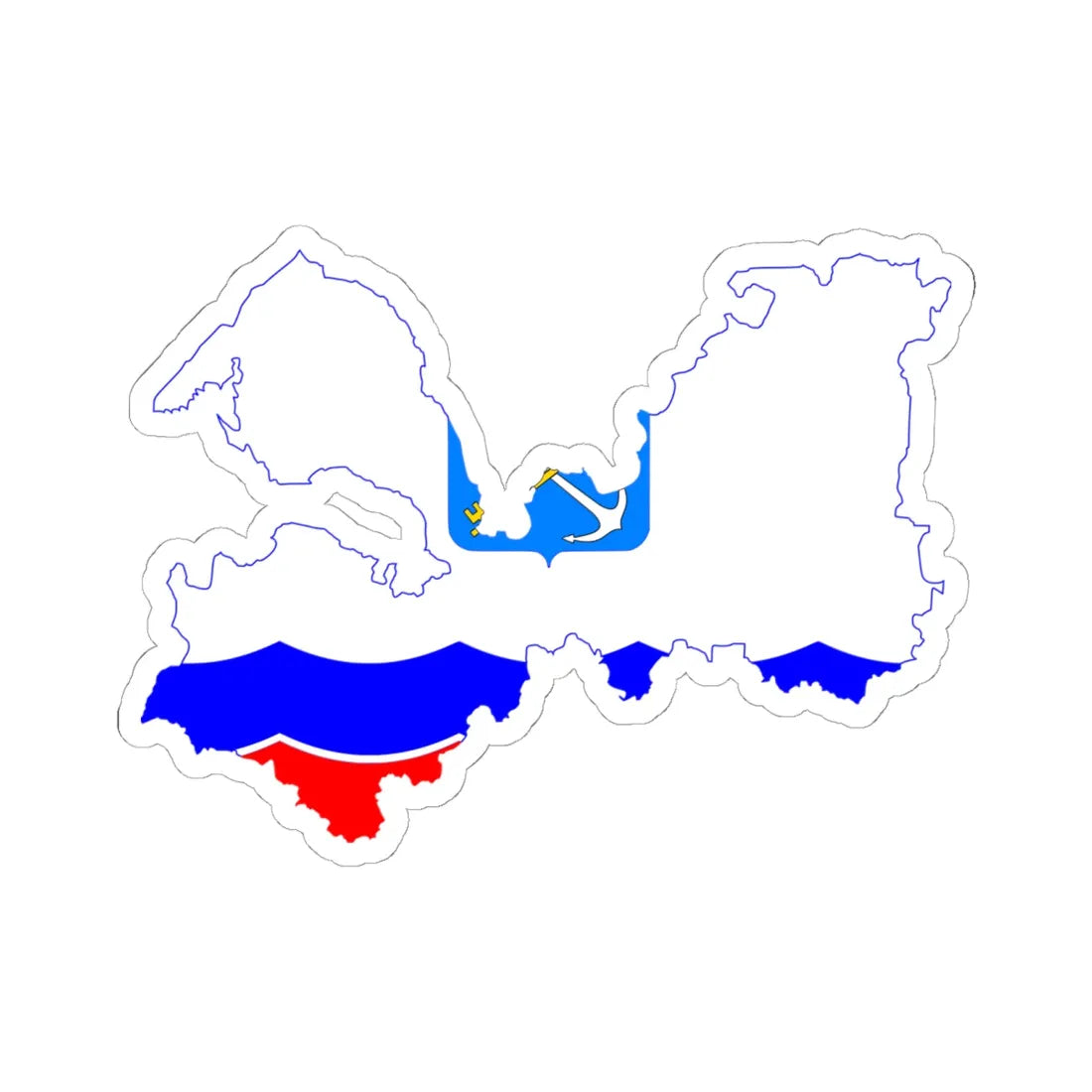 Flag-map of Leningrad Oblast (Russia) STICKER Vinyl Kiss-Cut Decal 6 Inch White - The Sticker Space