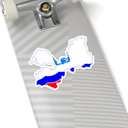 Flag-map of Leningrad Oblast (Russia) STICKER Vinyl Kiss-Cut Decal - The Sticker Space