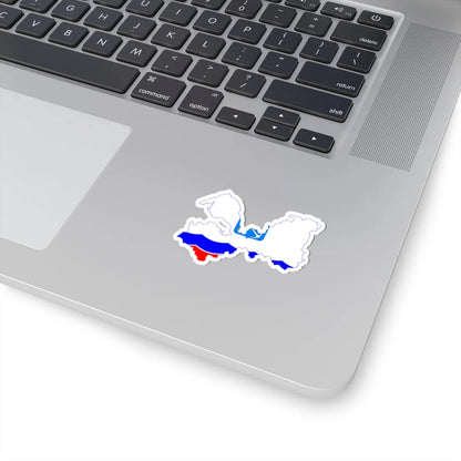 Flag-map of Leningrad Oblast (Russia) STICKER Vinyl Kiss-Cut Decal - The Sticker Space