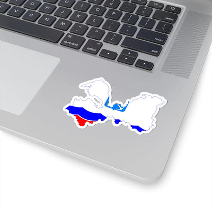 Flag-map of Leningrad Oblast (Russia) STICKER Vinyl Kiss-Cut Decal - The Sticker Space