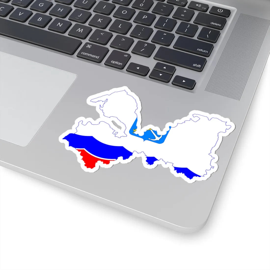 Flag-map of Leningrad Oblast (Russia) STICKER Vinyl Kiss-Cut Decal - The Sticker Space