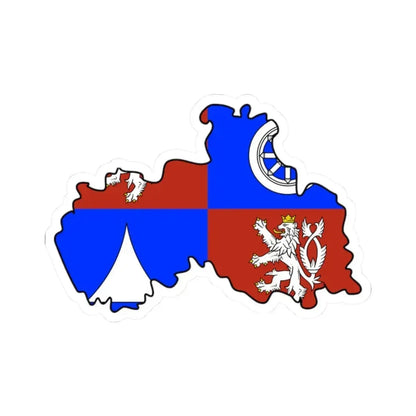 Flag-map of Liberec Region (Czech Republic) STICKER Vinyl Kiss-Cut Decal 2 Inch White - The Sticker Space