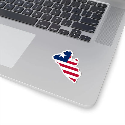 Flag map of Liberia (Liberia) STICKER Vinyl Kiss-Cut Decal - The Sticker Space