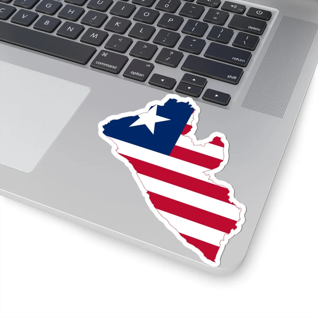 Flag map of Liberia (Liberia) STICKER Vinyl Kiss-Cut Decal - The Sticker Space