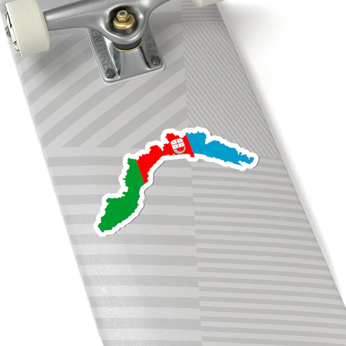 Flag map of Liguria (Italy) STICKER Vinyl Kiss-Cut Decal - The Sticker Space