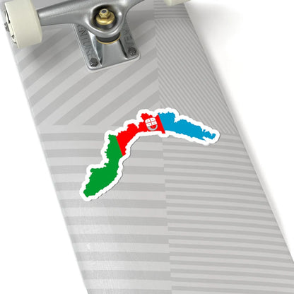 Flag map of Liguria (Italy) STICKER Vinyl Kiss-Cut Decal - The Sticker Space
