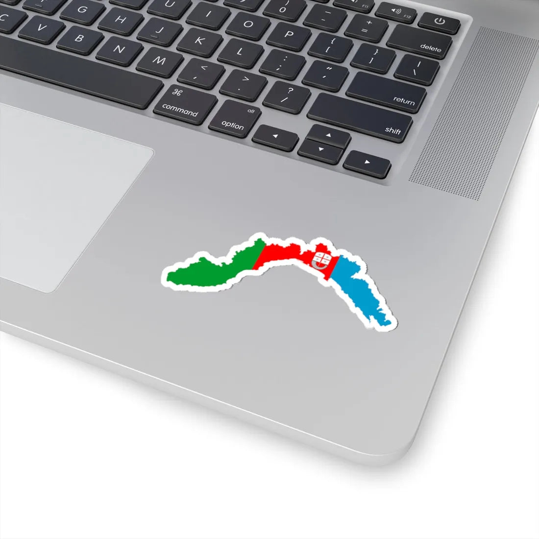 Flag map of Liguria (Italy) STICKER Vinyl Kiss-Cut Decal - The Sticker Space
