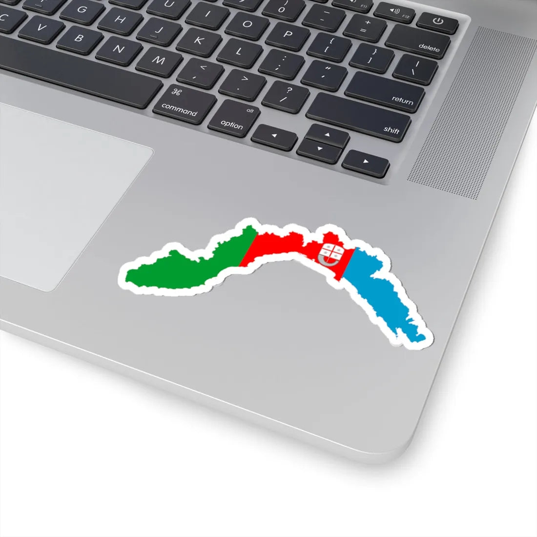 Flag map of Liguria (Italy) STICKER Vinyl Kiss-Cut Decal - The Sticker Space