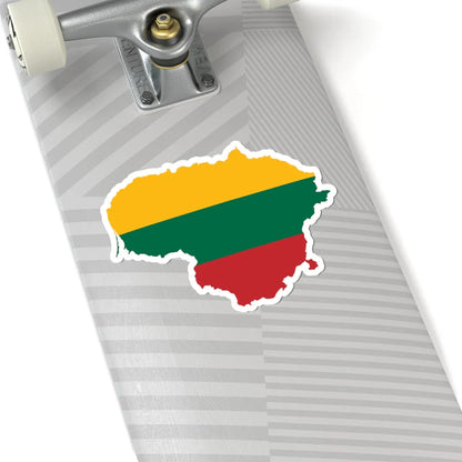 Flag-map of Lithuania (Lithuania) STICKER Vinyl Kiss-Cut Decal - The Sticker Space