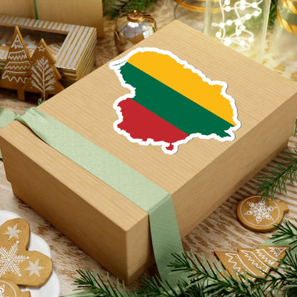 Flag-map of Lithuania (Lithuania) STICKER Vinyl Kiss-Cut Decal - The Sticker Space