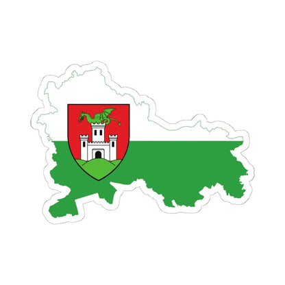 Flag-map of Ljubljana (Slovenia) STICKER Vinyl Kiss-Cut Decal 6 Inch White - The Sticker Space