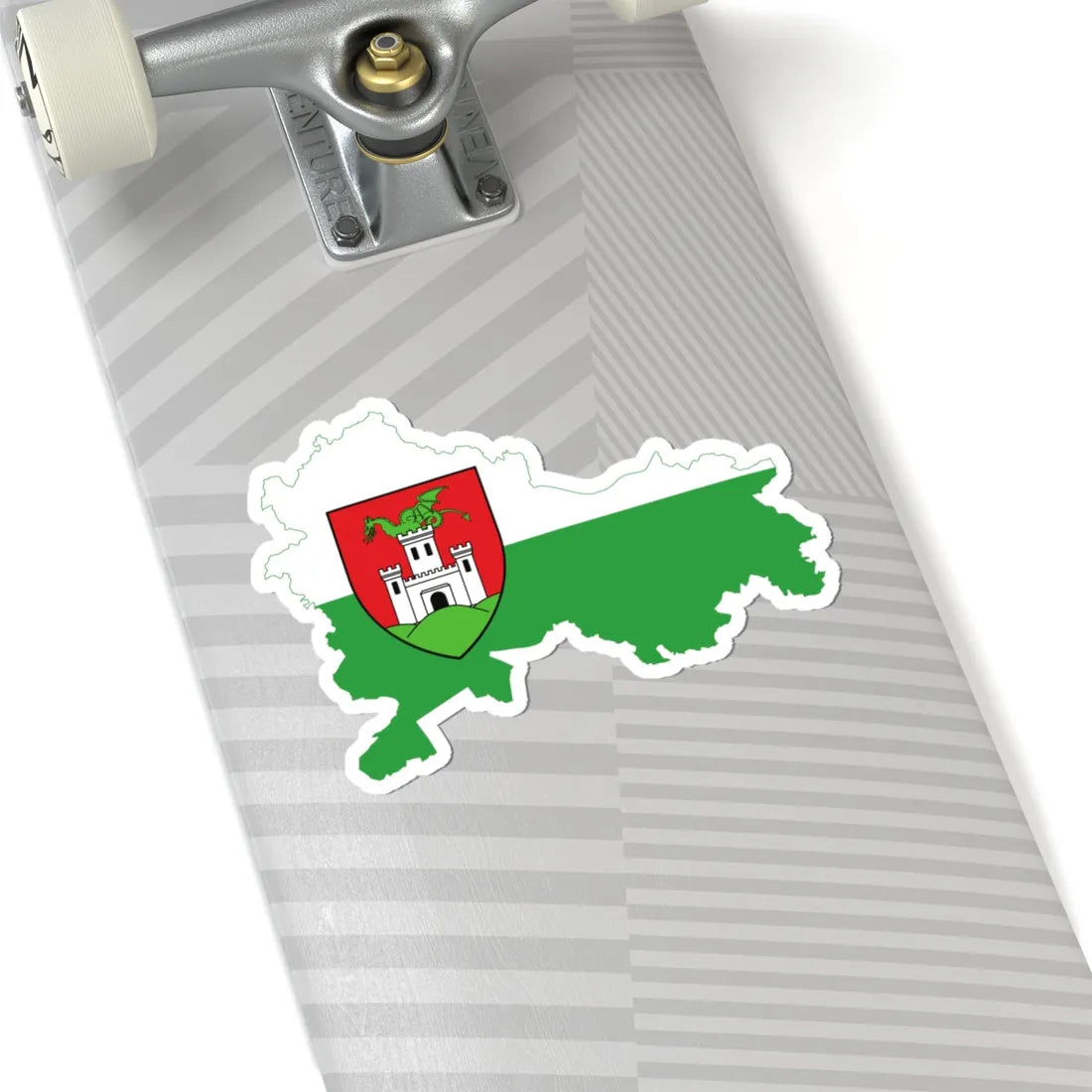 Flag-map of Ljubljana (Slovenia) STICKER Vinyl Kiss-Cut Decal - The Sticker Space