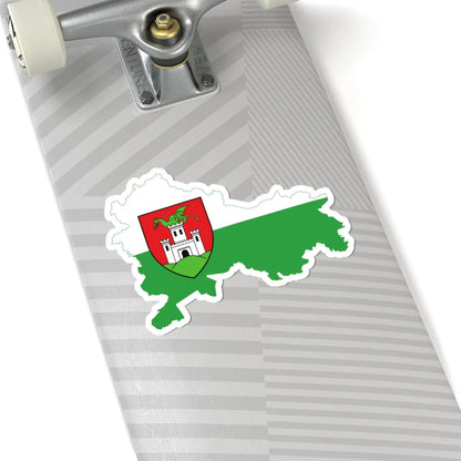 Flag-map of Ljubljana (Slovenia) STICKER Vinyl Kiss-Cut Decal - The Sticker Space