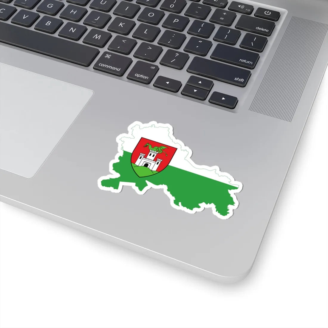 Flag-map of Ljubljana (Slovenia) STICKER Vinyl Kiss-Cut Decal - The Sticker Space