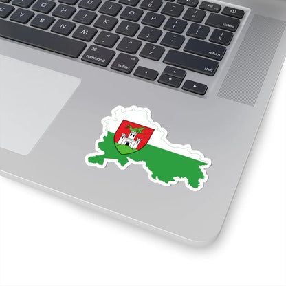 Flag-map of Ljubljana (Slovenia) STICKER Vinyl Kiss-Cut Decal - The Sticker Space