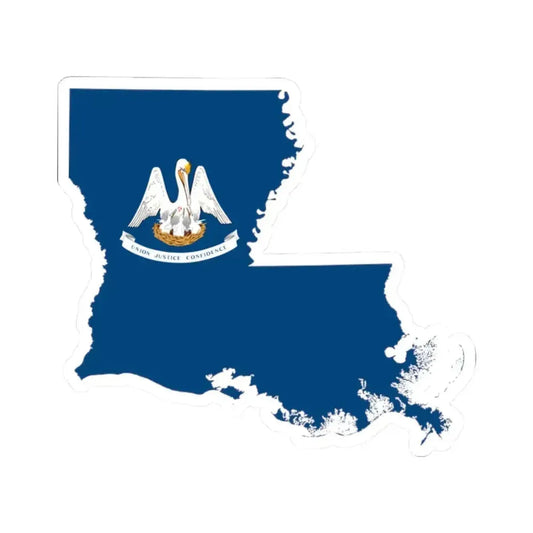 Flag-map of Louisiana (United States) STICKER Vinyl Kiss-Cut Decal 2 Inch White - The Sticker Space
