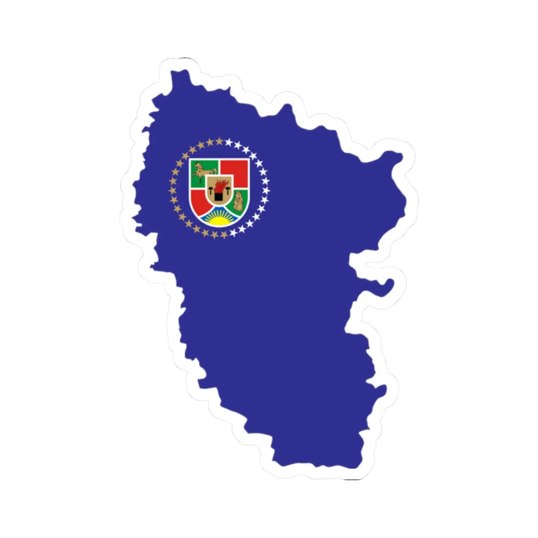 Flag-map of Luhansk Oblast (Ukraine) STICKER Vinyl Kiss-Cut Decal 2 Inch White - The Sticker Space