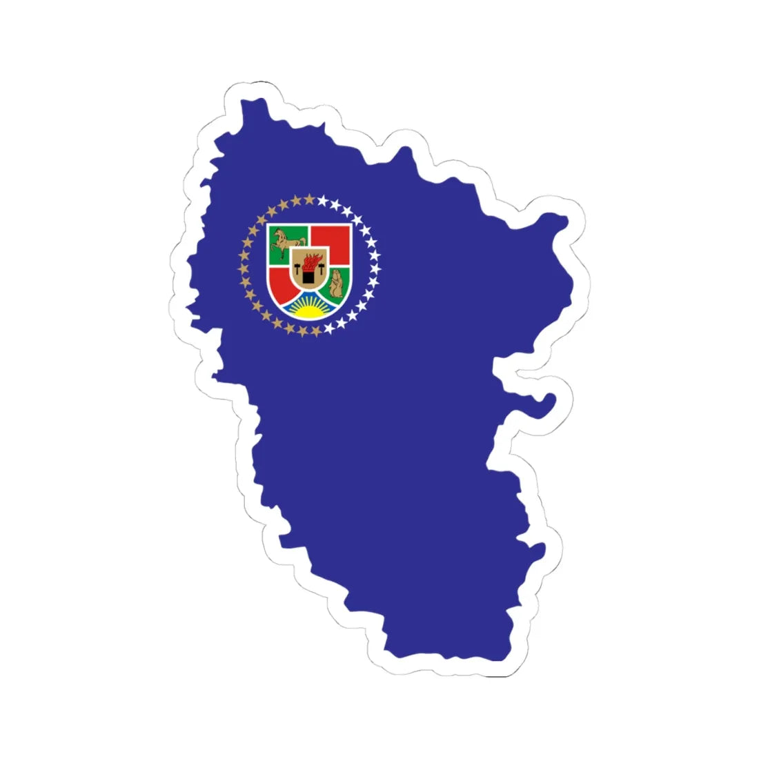 Flag-map of Luhansk Oblast (Ukraine) STICKER Vinyl Kiss-Cut Decal 4 Inch White - The Sticker Space