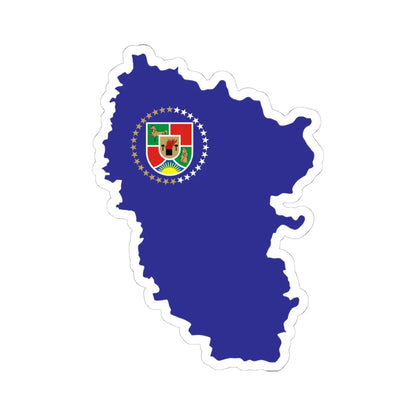 Flag-map of Luhansk Oblast (Ukraine) STICKER Vinyl Kiss-Cut Decal 4 Inch White - The Sticker Space