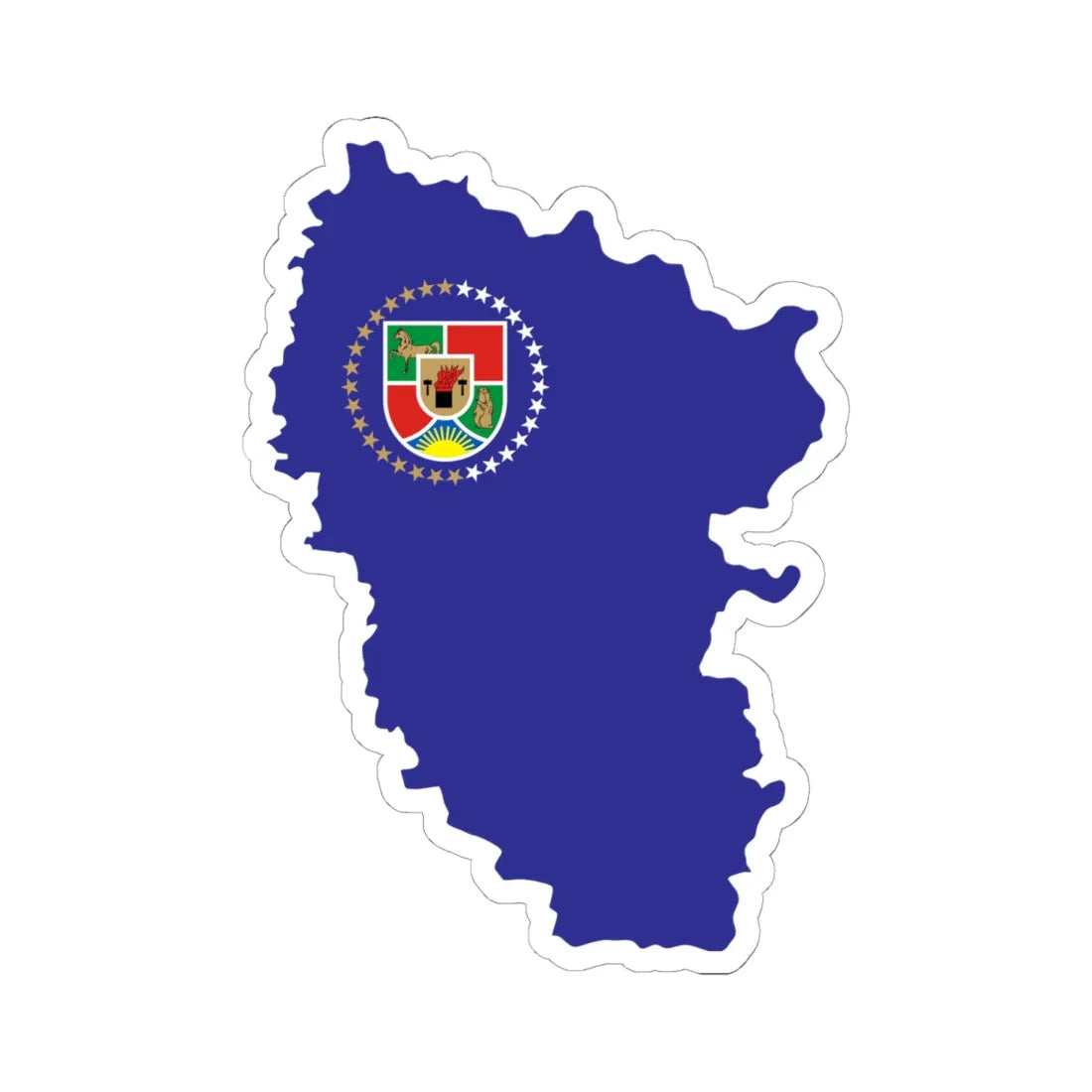 Flag-map of Luhansk Oblast (Ukraine) STICKER Vinyl Kiss-Cut Decal 6 Inch White - The Sticker Space