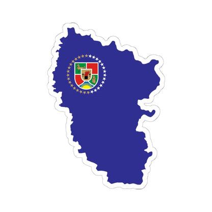 Flag-map of Luhansk Oblast (Ukraine) STICKER Vinyl Kiss-Cut Decal 6 Inch White - The Sticker Space