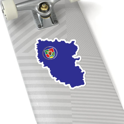 Flag-map of Luhansk Oblast (Ukraine) STICKER Vinyl Kiss-Cut Decal - The Sticker Space