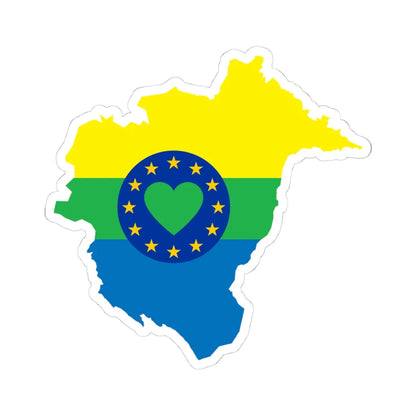 Flag map of Lunezia (Italy) STICKER Vinyl Kiss-Cut Decal 4 Inch White - The Sticker Space