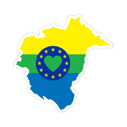 Flag map of Lunezia (Italy) STICKER Vinyl Kiss-Cut Decal 6 Inch White - The Sticker Space