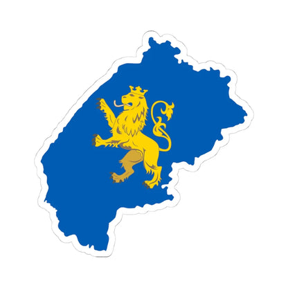 Flag-map of Lviv Oblast (Ukraine) STICKER Vinyl Kiss-Cut Decal 4 Inch White - The Sticker Space