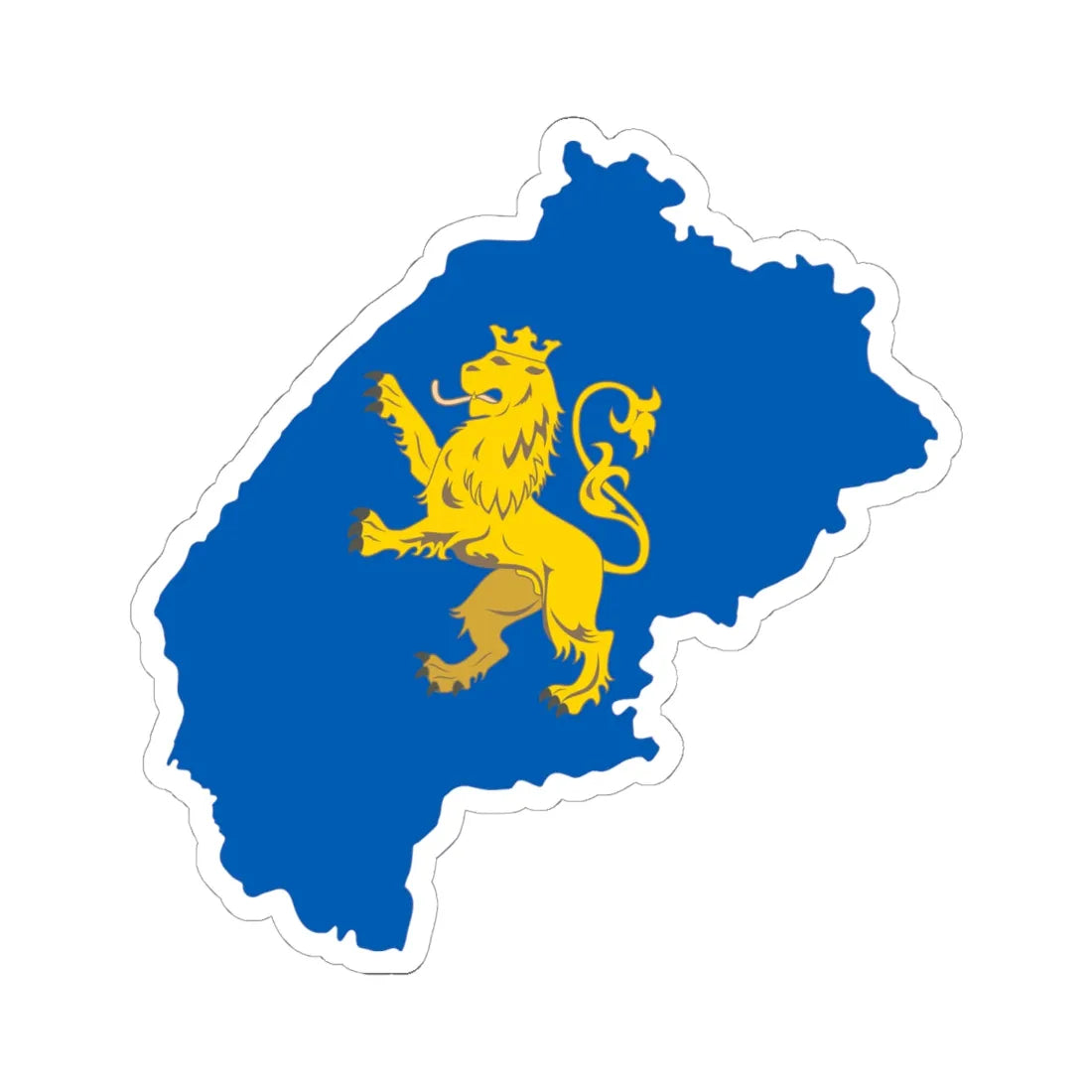 Flag-map of Lviv Oblast (Ukraine) STICKER Vinyl Kiss-Cut Decal 6 Inch White - The Sticker Space