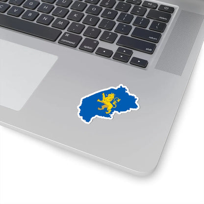 Flag-map of Lviv Oblast (Ukraine) STICKER Vinyl Kiss-Cut Decal - The Sticker Space