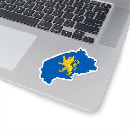 Flag-map of Lviv Oblast (Ukraine) STICKER Vinyl Kiss-Cut Decal - The Sticker Space